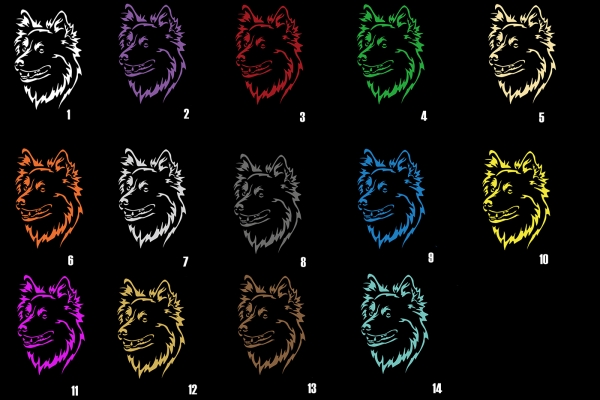 Autoaufkleber "Islandspitz" Kopf