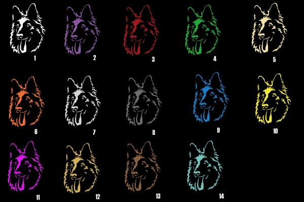 Autoaufkleber "Schweizer Schäferhund" Kopf