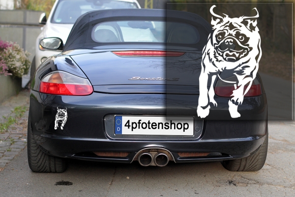 Autoaufkleber "Mops" Kontur