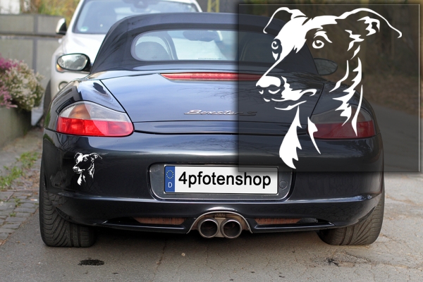 Autoaufkleber "Whippet" Kopf