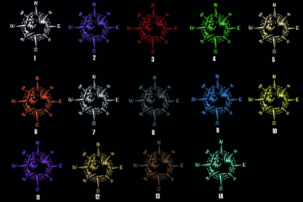 Aufkleber "Spitz" mit Windrose/Kompass