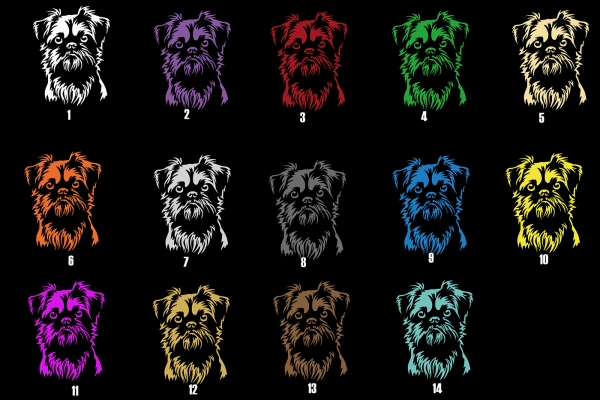 Autoaufkleber "Brüsseler Griffon" Kopf