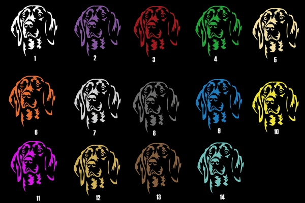 Autoaufkleber "Alpenländische Dachsbracke" Kopf