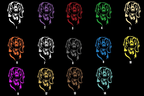 Autoaufkleber "Bayerischer Gebirgsschweißhund" Kopf