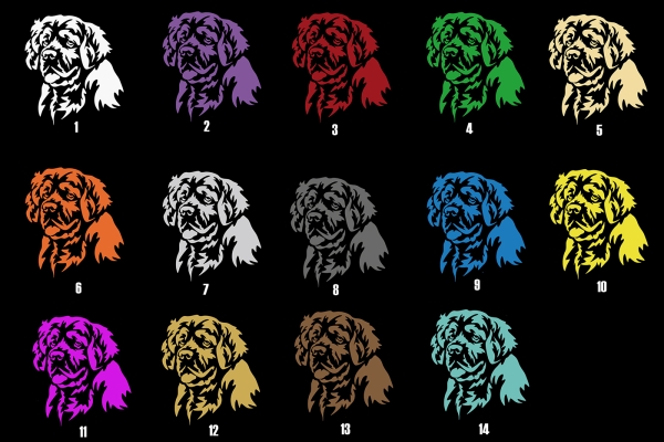 Autoaufkleber "Clumber Spaniel" Kopf
