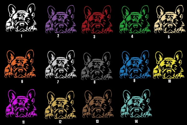 Autoaufkleber "Französische Bulldogge" Kontur