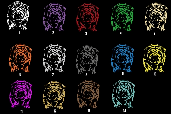 Autoaufkleber "Englische Bulldogge" Kontur