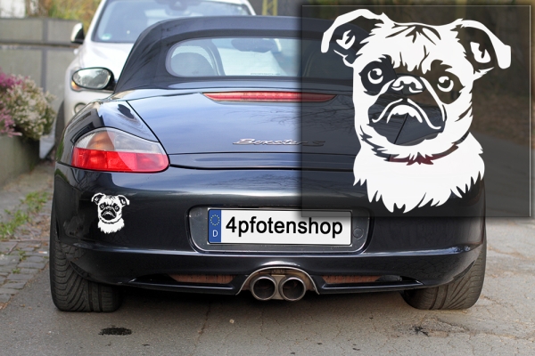 Autoaufkleber "Brüsseler Griffon Brabançon " Kopf