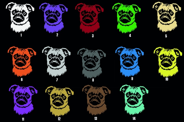 Autoaufkleber "Brüsseler Griffon Brabançon " Kopf