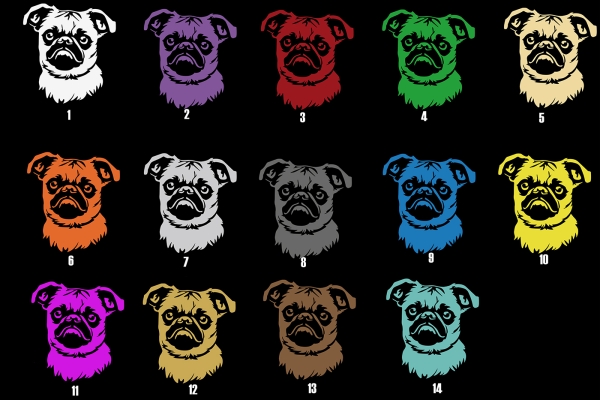 Autoaufkleber "Brüsseler Griffon Brabançon " Kopf