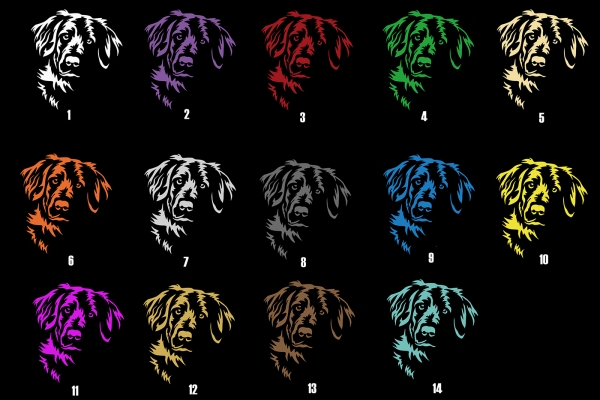 Autoaufkleber "Flat-coated Retriever" Kopf