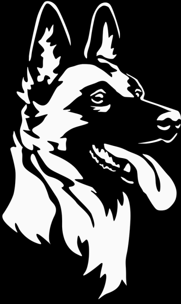 Aufkleber Malinois Kopf