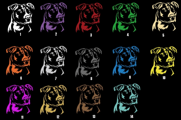 Autoaufkleber "American Staffordshire Terrier" Kopf