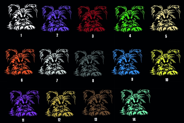 Autoaufkleber "Brüsseler Griffon" Kopf