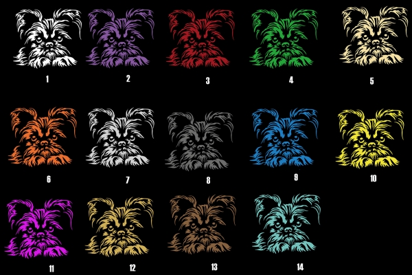 Autoaufkleber "Brüsseler Griffon" Kopf