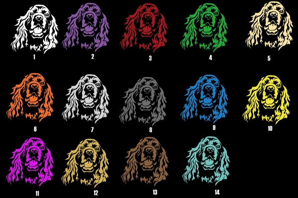 Autoaufkleber "Sussex Spaniel" Kopf