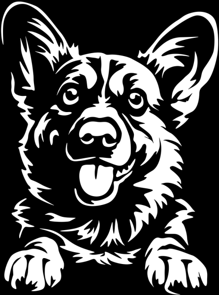 Aufkleber Welsh Corgi Kopf