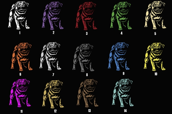 Autoaufkleber "Mops" Kontur