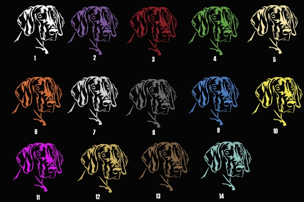 Autoaufkleber "Weimaraner" Kopf