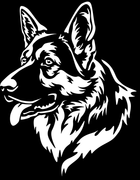 Aufkleber Schäferhund Kopf