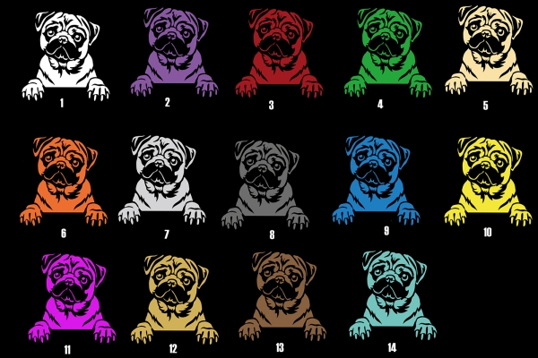 Autoaufkleber "Mops" Kopf