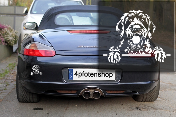 Autoaufkleber "Deutsch Drahthaar" Kopf