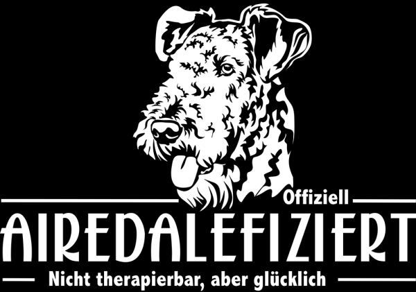 Aufkleber Airedale Terrier "Airedalefiziert"