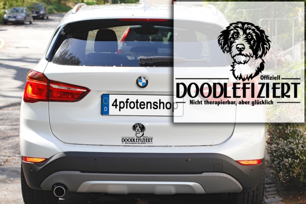 Aufkleber Aussiepoo "Doodlefiziert"