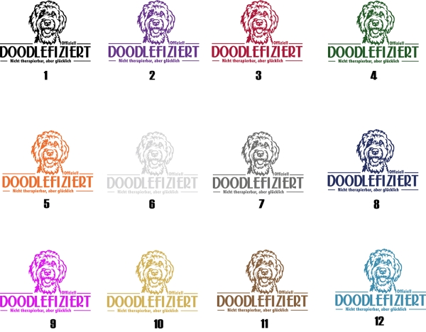 Aufkleber Golden Doodle "Doodlefiziert"