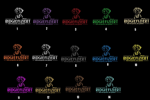 Aufkleber Rhodesian Ridgeback "Ridgiefiziert"