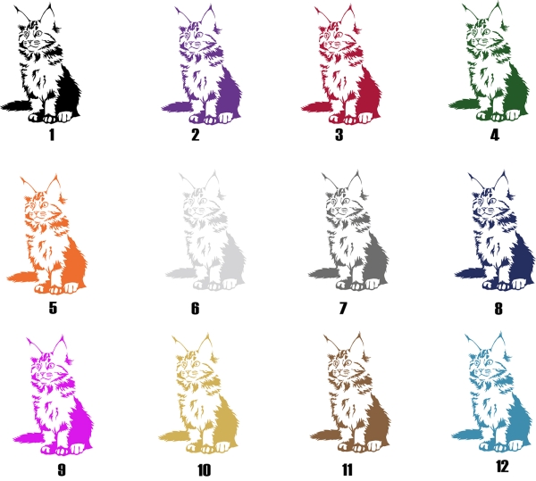 Katzenaufkleber Maine Coon