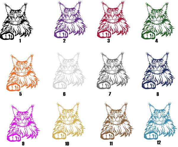 Katzenaufkleber Maine Coon