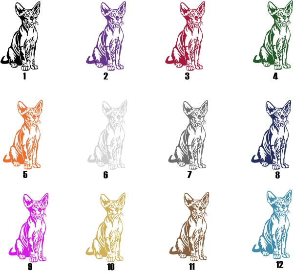 Katzenaufkleber Sphynx