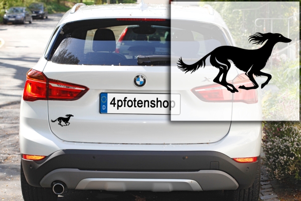 Autoaufkleber Saluki rennend Silhouette