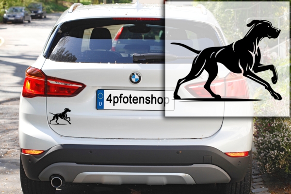 Autoaufkleber Deutsche Dogge rennend Silhouette