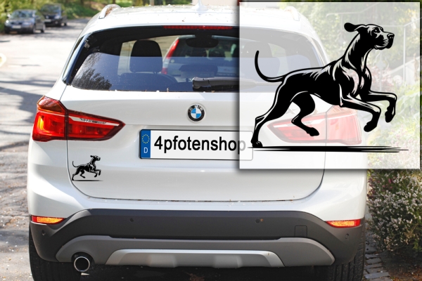 Autoaufkleber Deutsche Dogge rennend Silhouette