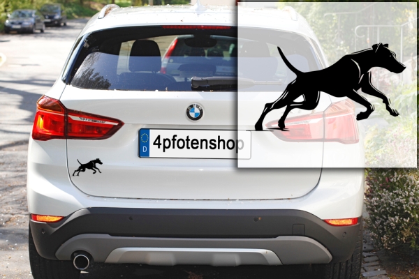 Autoaufkleber Dobermann rennend Silhouette