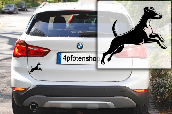 Autoaufkleber Foxterrier (Glatthaar) rennend Silhouette