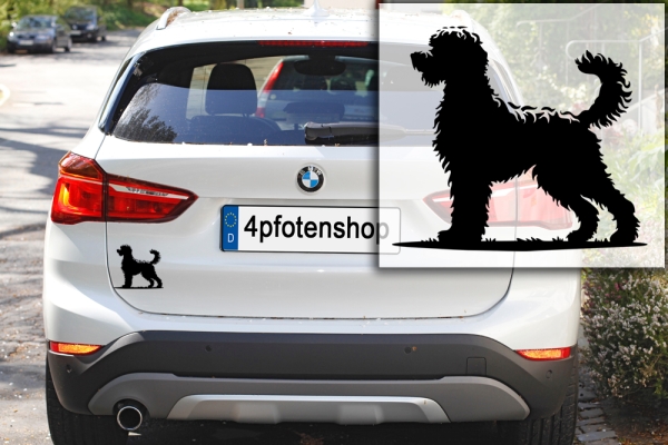 Autoaufkleber Golden Doodle stehend Silhouette