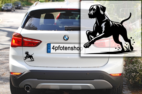 Autoaufkleber Rhodesian Ridgeback rennend Silhouette