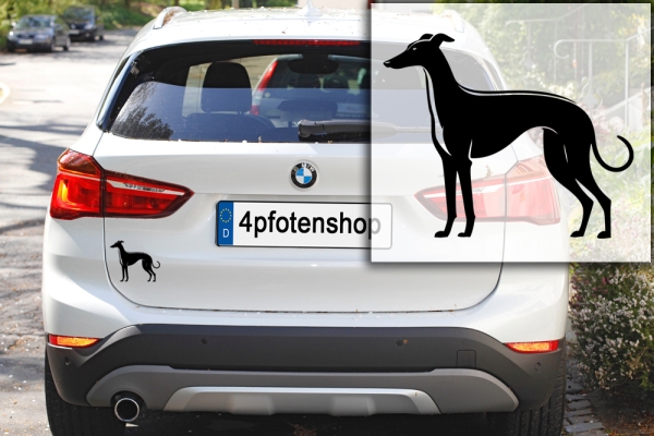 Autoaufkleber Greyhound stehend Silhouette