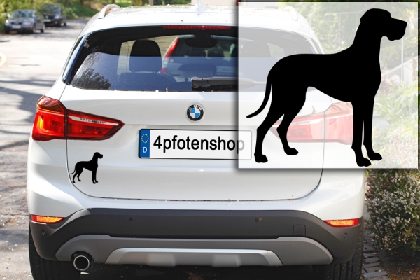 Autoaufkleber Deutsche Dogge stehend Silhouette