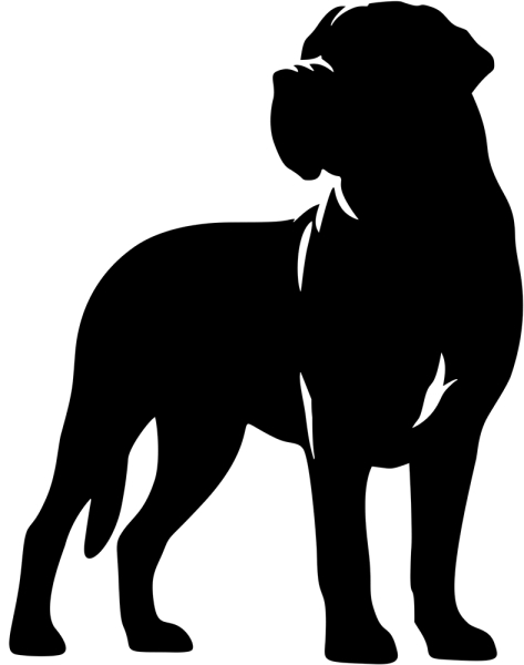 Englischer Mastiff stehend Silhouette