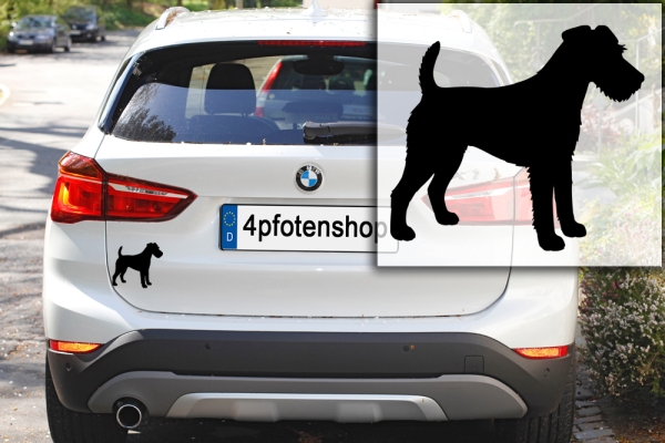 Autoaufkleber Foxterrier (Drahthaar) stehend Silhouette