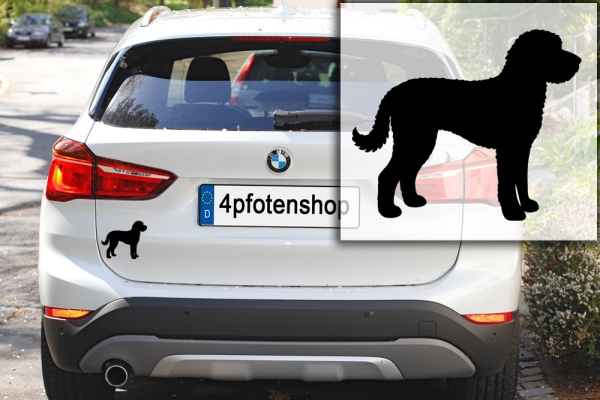 Autoaufkleber Labradoodle stehend Silhouette