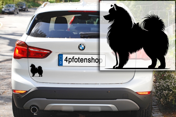 Autoaufkleber Samojede stehend Silhouette