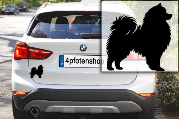 Autoaufkleber Samojede stehend Silhouette