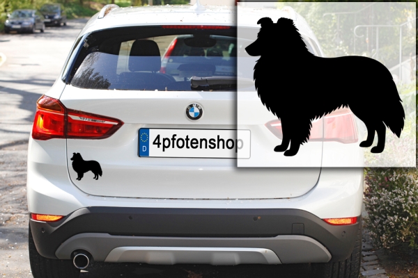 Autoaufkleber Sheltie stehend Silhouette
