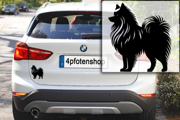 Autoaufkleber Wolfsspitz stehend Silhouette