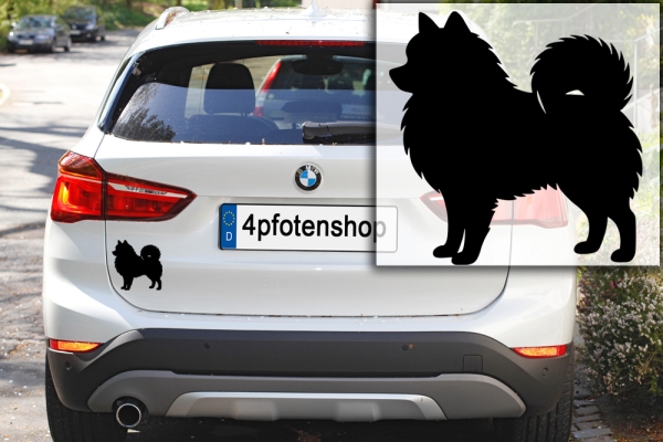 Autoaufkleber Zwergspitz (Pomeranian) stehend Silhouette